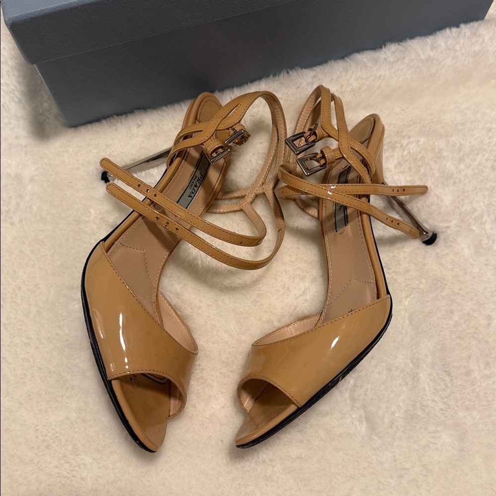 Prada Women's Beige Strappy Heels - Picture 4 of 6